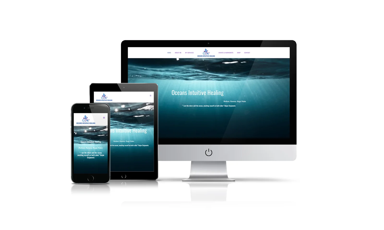 Oceans Intuitive Healing website preview