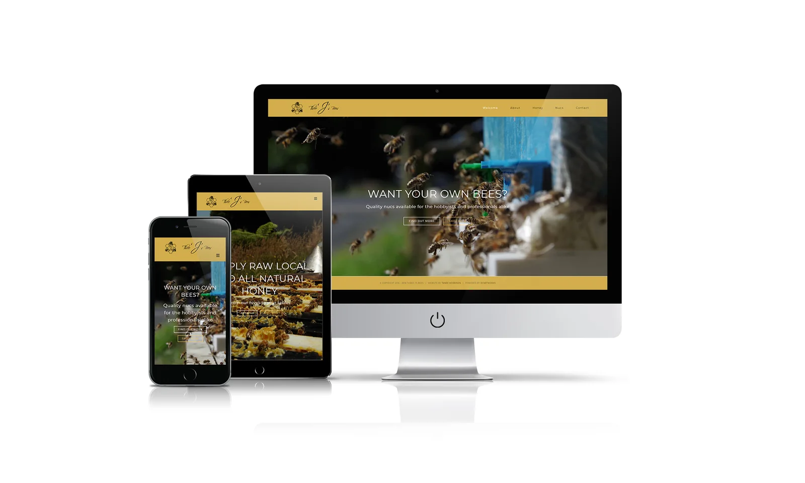 Three J’s Bees website preview