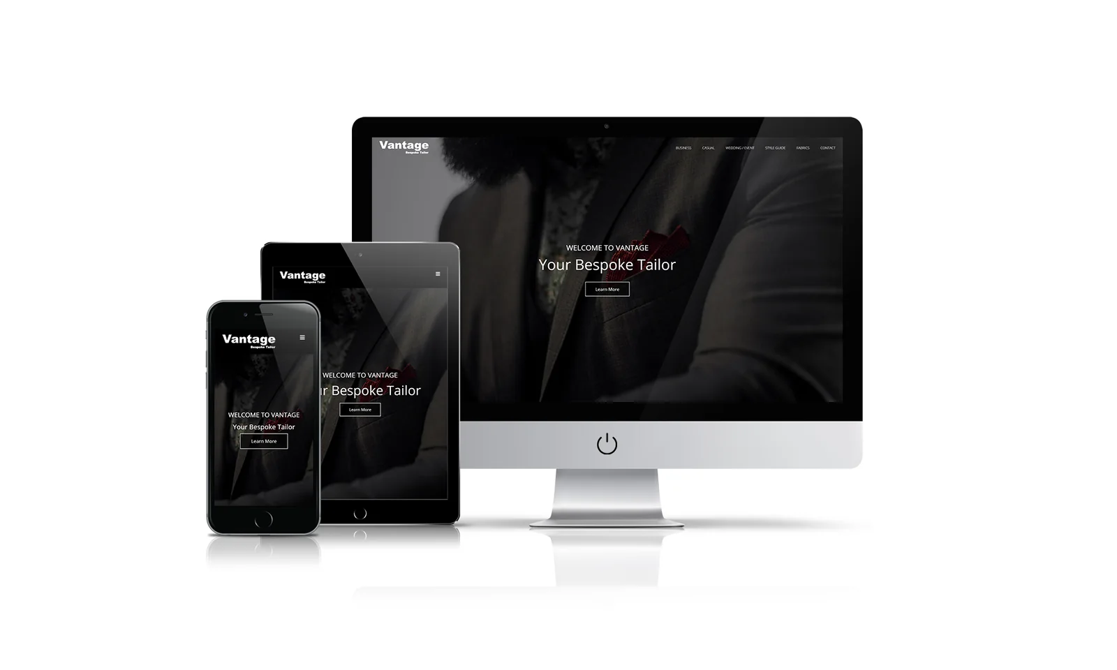 Vantage Bespoke Tailor website preview